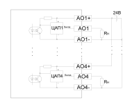 Подключение аналоговых выходов типа «У» и «А»