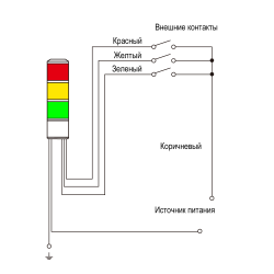 Схема подключения светосигнальных колонн MT45