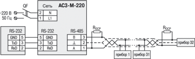 Схема підмикання АС3-М-220