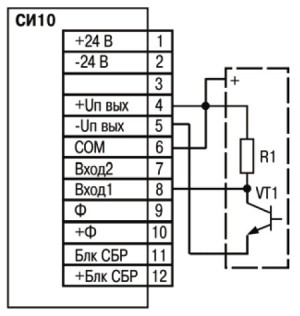 Подключение пассивных датчиков, имеющих на выходе транзистор n-p-n типа с открытым коллекторным входом