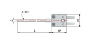 Конструктивне виконання термопар з кабельним виводом модель 364, 374, 384