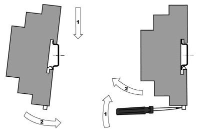 Монтаж контролера з кріпленням на DIN-рейку