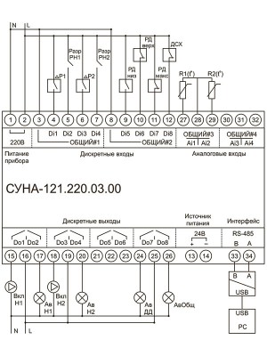 Схема підмикання СУНА-121.220.03.00