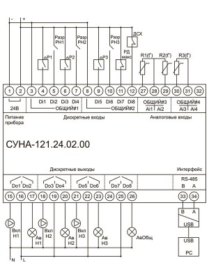 Схема підмикання СУНА-121.24.02.00