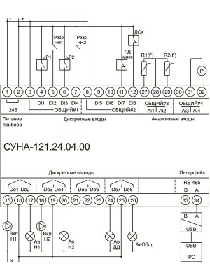 Схема подключения СУНА-121.24.04.00