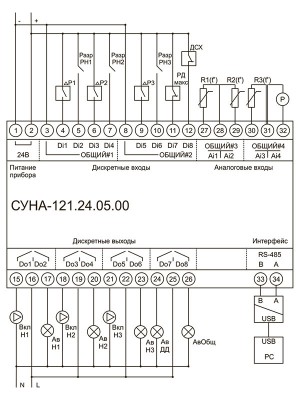 Схема подключения СУНА-121.24.05.00