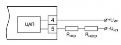 Схема соединения ЦАП с нагрузкой для ВУ типа И