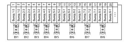 Схема підключення симісторних оптопар приладу ОВЕН ТРМ138-С в корпусі Щ7