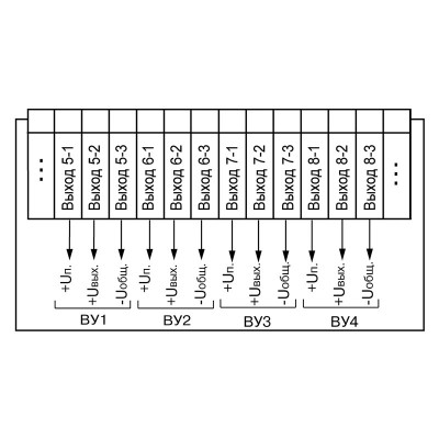 Схема підключення вихідних пристроїв приладу ОВЕН ТРМ138-У
