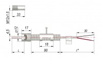 Конструктивне виконання термопар з кабельним виводом модель 244