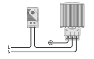 Схема підмикання термостата для електротехнічних шаф МТК-СТ1