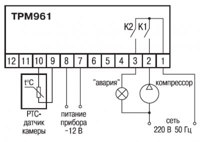Схема подключения ТРМ961