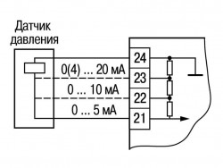 Схема підмикання датчиків тиску зі струмовими виходами