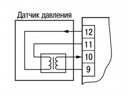 Схема подключения датчика давления, выполненного на дифференциальном трансформаторе