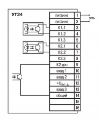 Схема подключения прибора модификации УТ24-Х.К