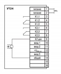 Схема подключения прибора модификации УТ24-Х.Р