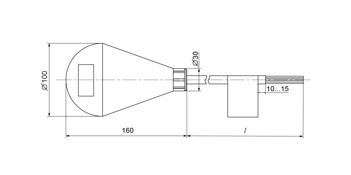 Конструктивное исполнение подвесного сигнализатора уровня ПСУ-1