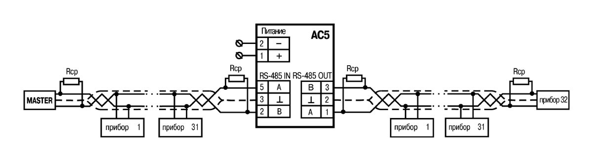 Схема подключения АС5