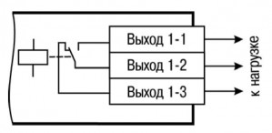 Схема подключения нагрузки к ВЭ типа «Р» (для первого ВЭ)