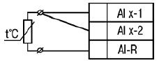 Підмикання термометра опору або резистивного датчика за трьохдротовою схемою