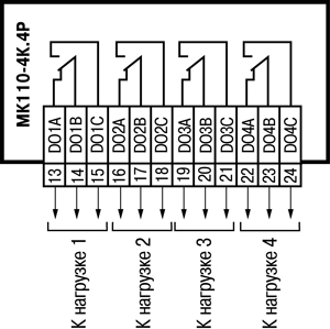 Схема підключення до ВЕ типу «Електромагнітне реле»
