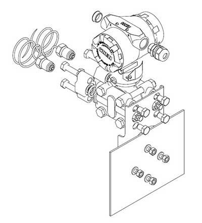 Монтаж ПД200-ДД на площину, до процесу через импульсні трубки
