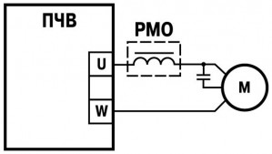 Підмикання моторних дроселів серії РМО у вихідних колах ПЧВ для живлення однофазних електродвигунів	