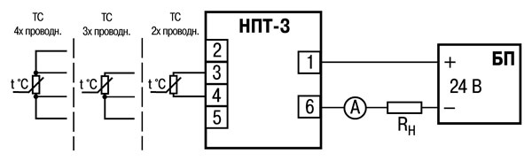 Схема підключення ТС до перетворювача