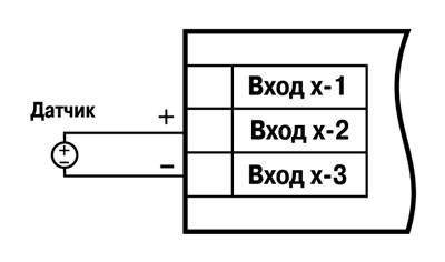 Схема підмикання датчика з вихідним сигналом напруги від 0 до 50 мВ, від 0 до 1 В